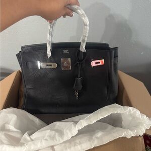HERMES Black Leather BIRKIN 30